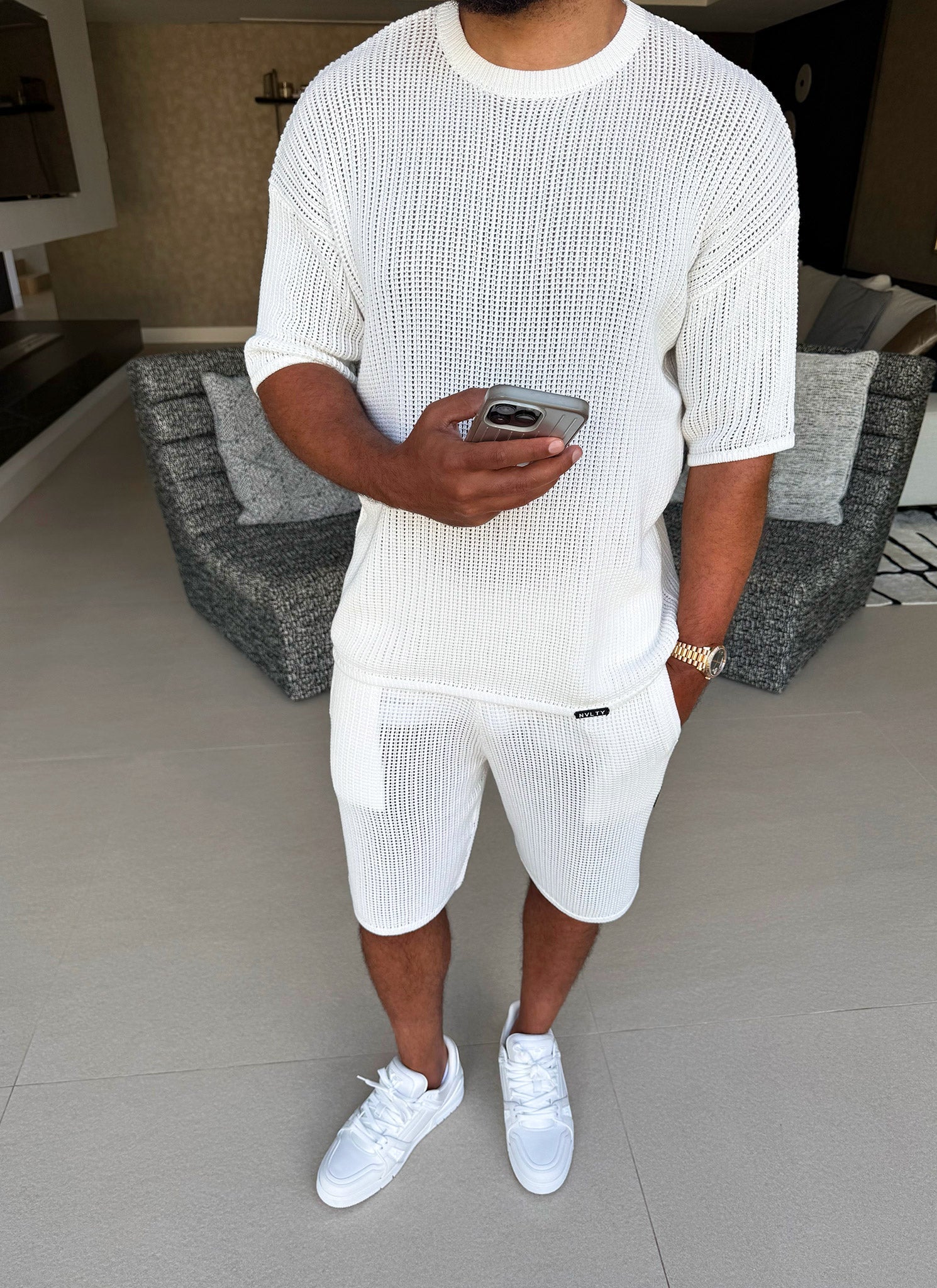 Knitted T-Shirt - Ivory