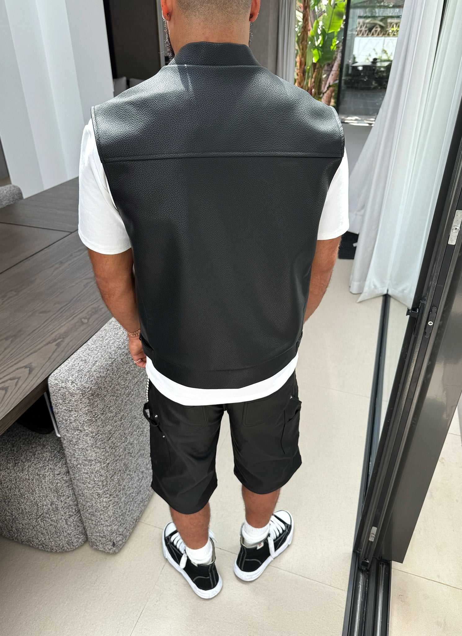 Gilet en cuir - Noir