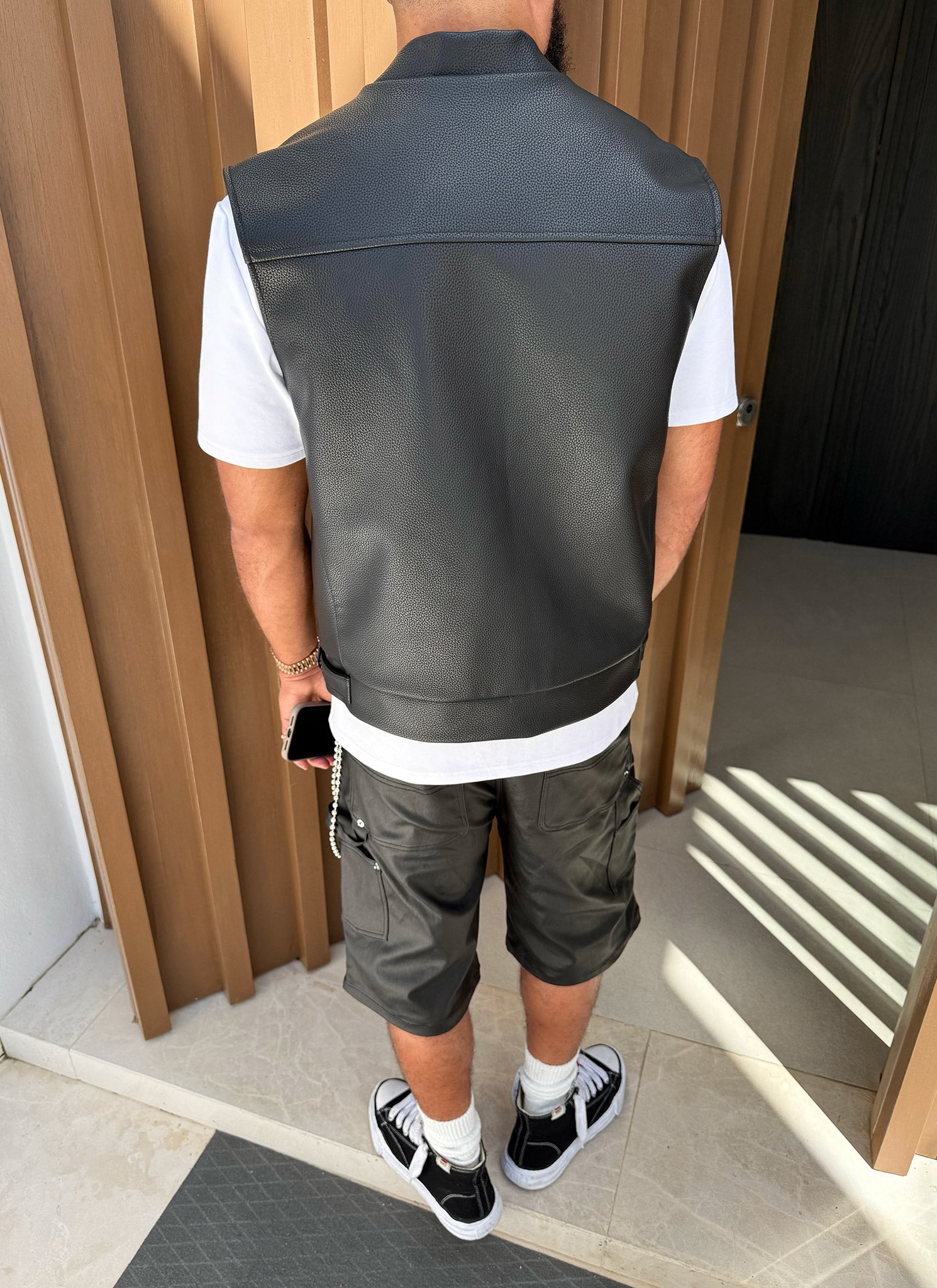 Gilet en cuir - Noir