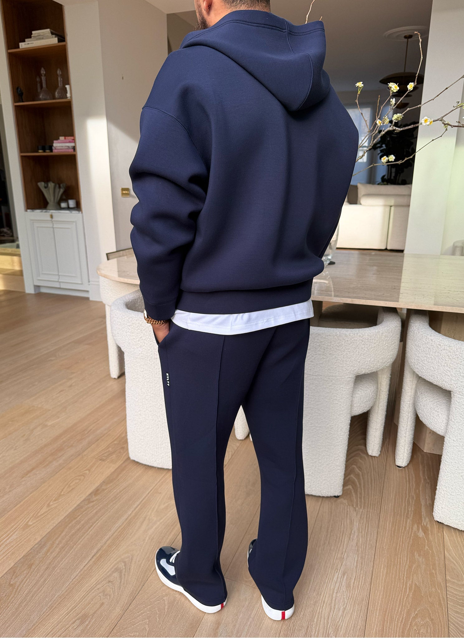 Scuba Structured Zip Hoodie - Navy