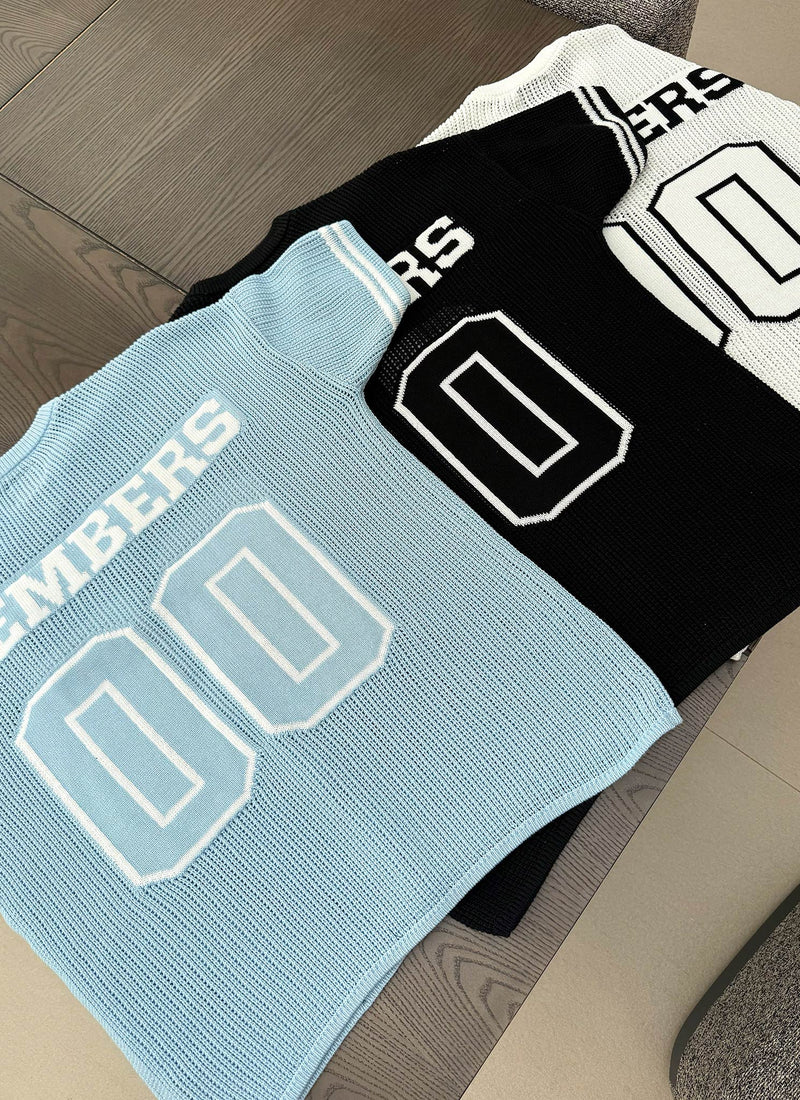 Knitted Members Jersey - Baby Blue
