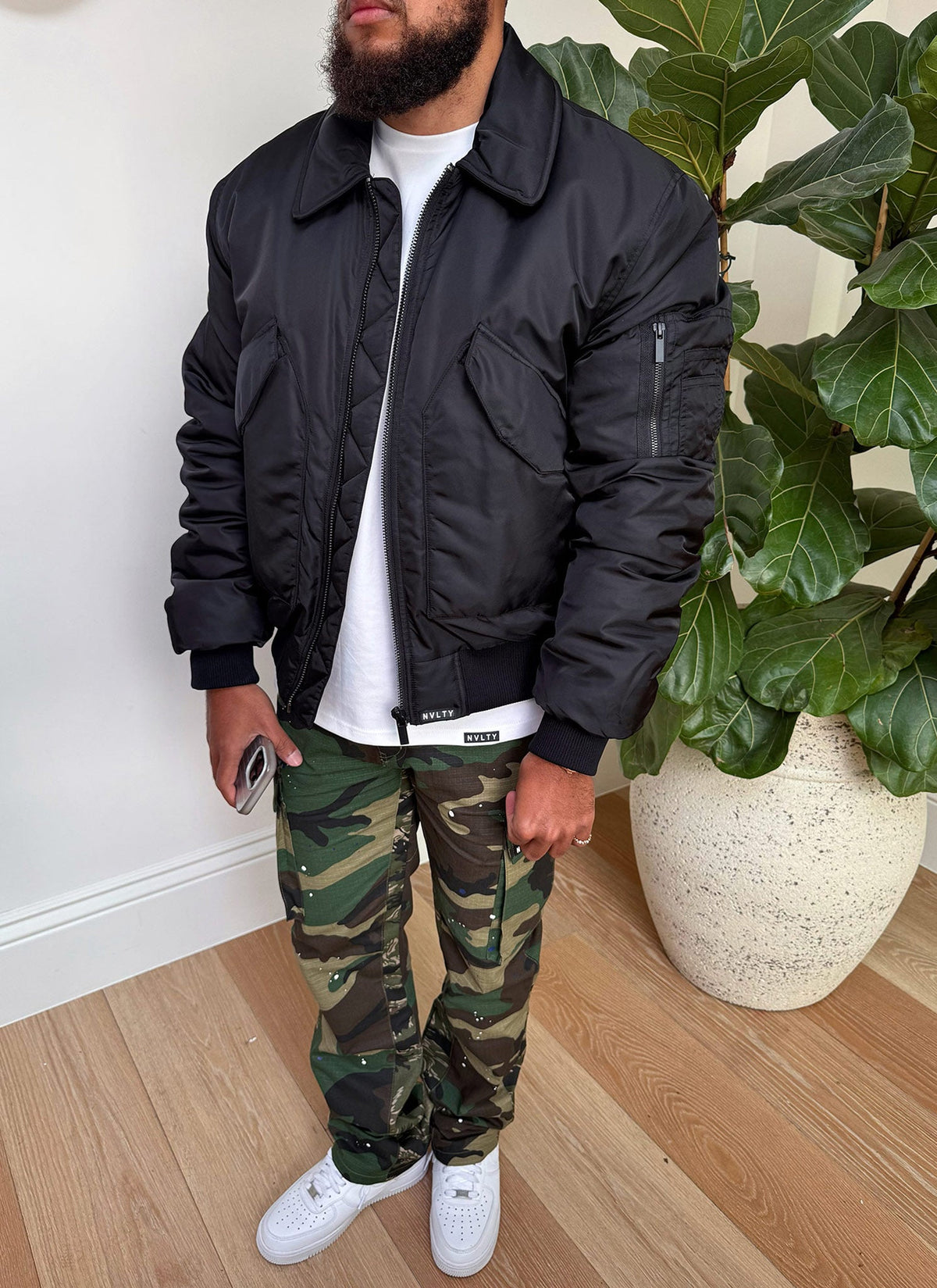 Aviator Flight Jacket - Black