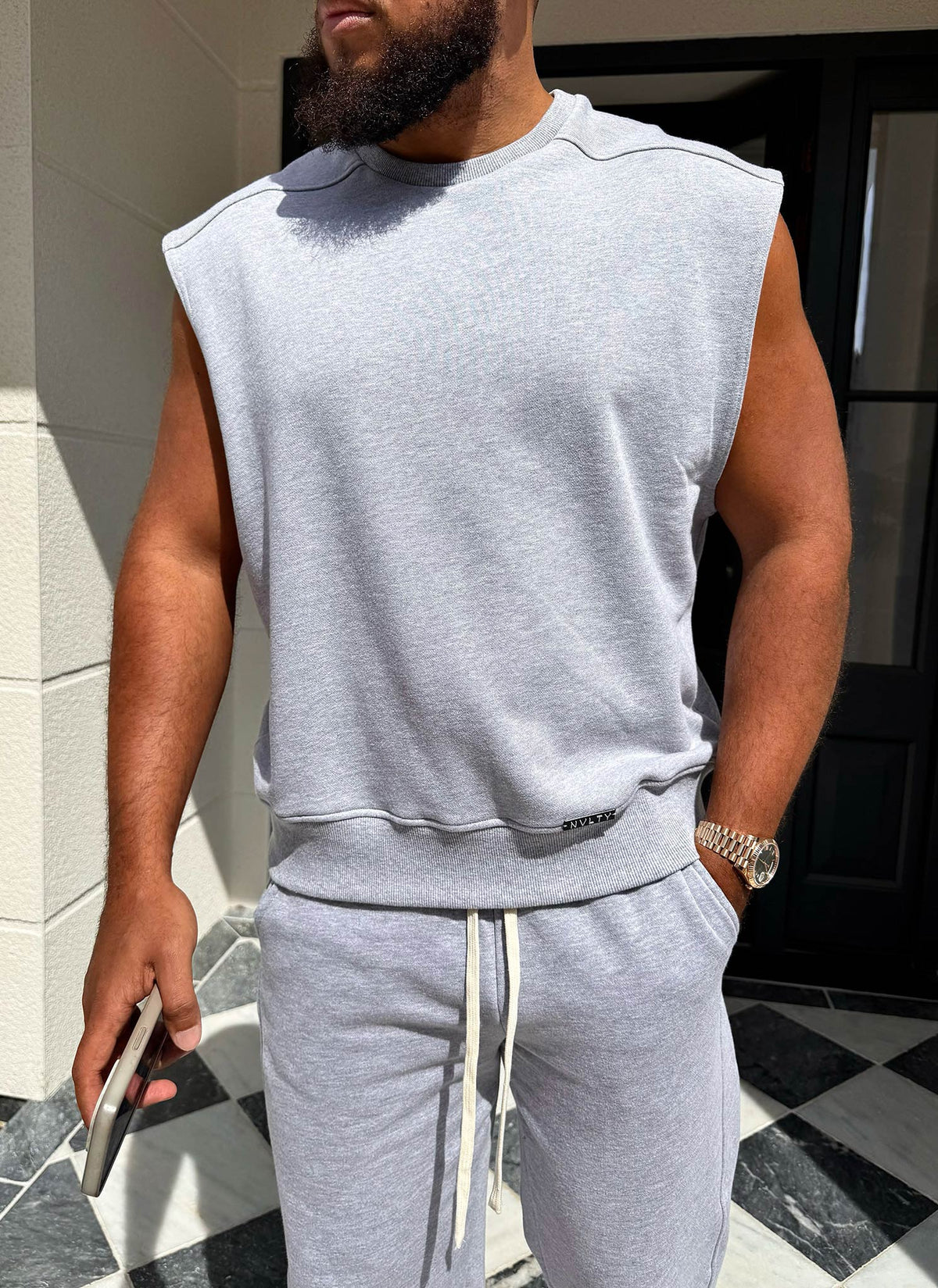 Ärmelloses Sweatshirt - Grau