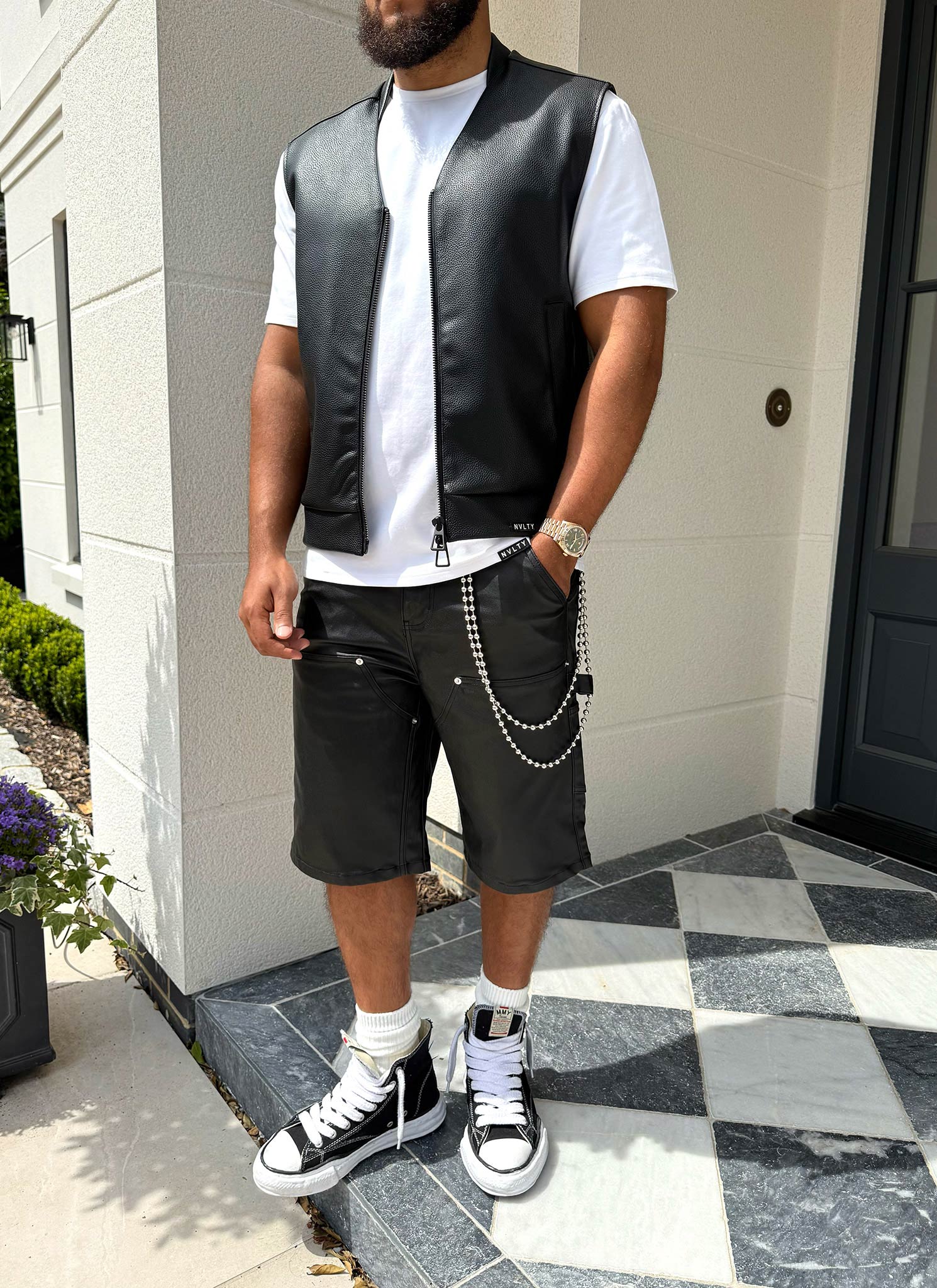 Gilet en cuir - Noir