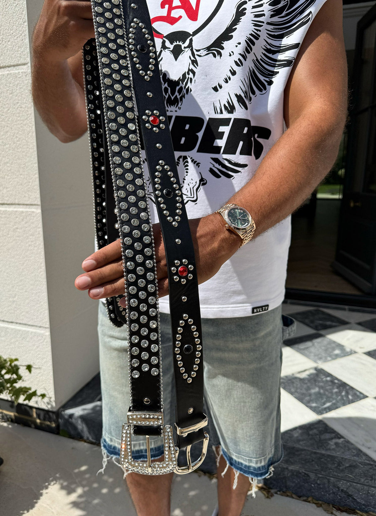 Vintage Studded Belt - Black