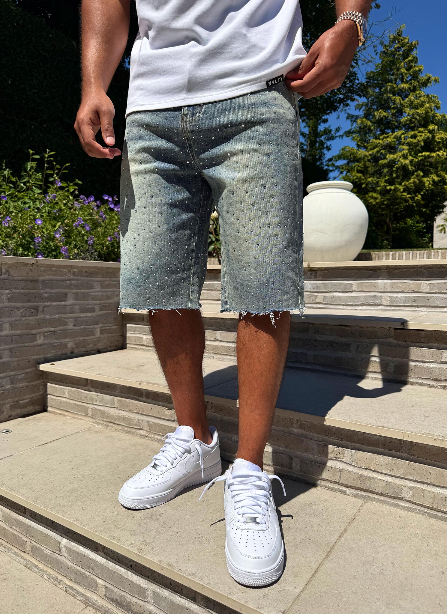 Vintage Flooded VVS Denim Shorts - Blue