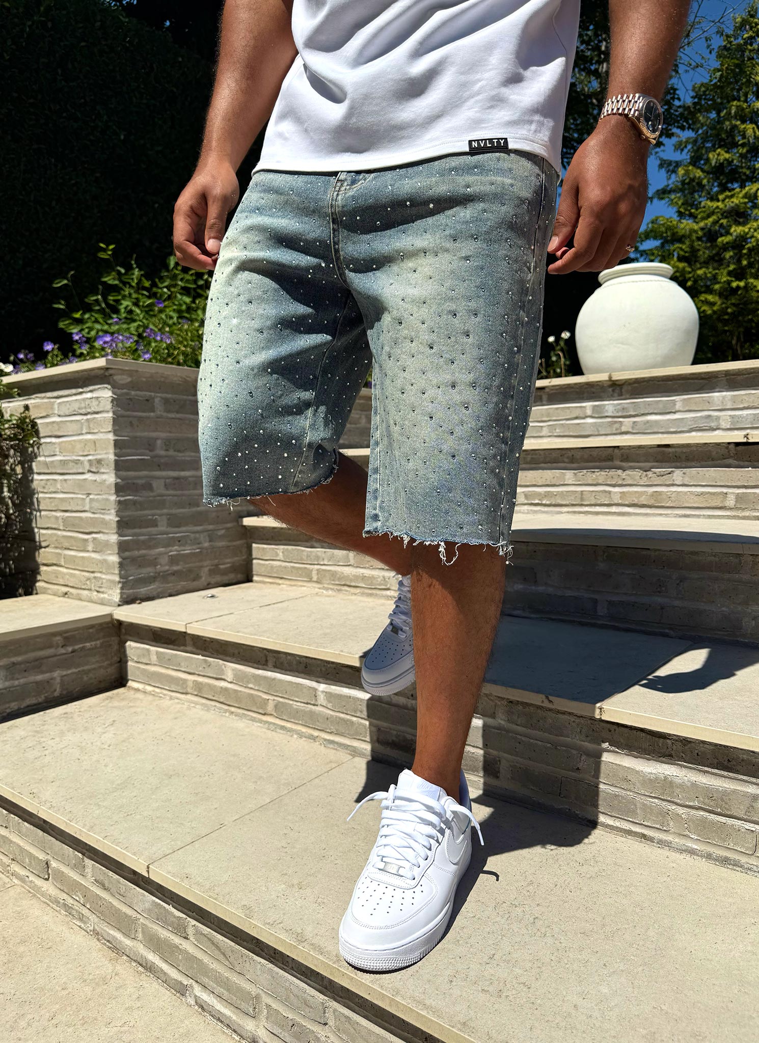 Vintage Flooded VVS Denim Shorts - Blue