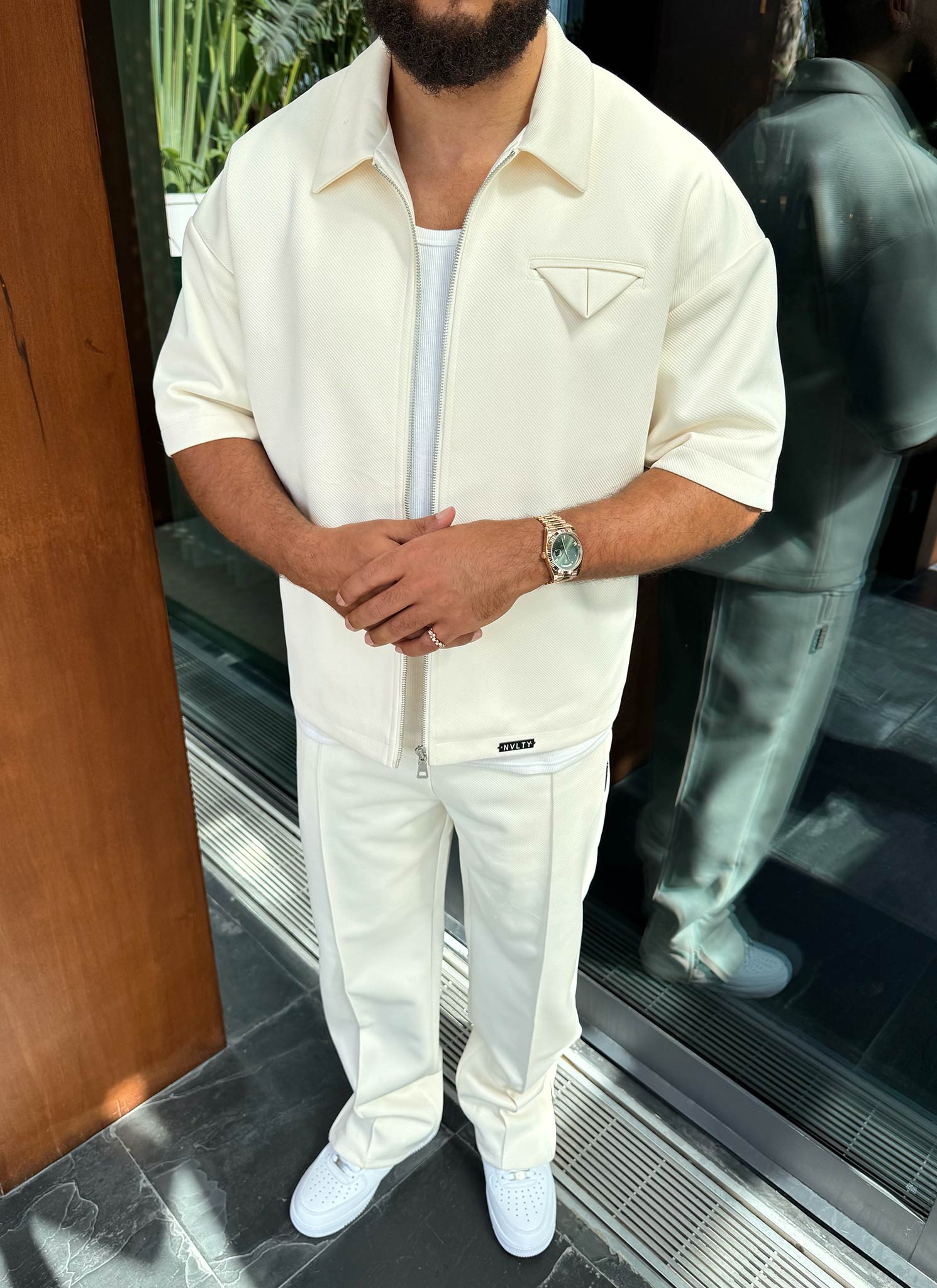 Twill Pocket Square Shirt - Ivory