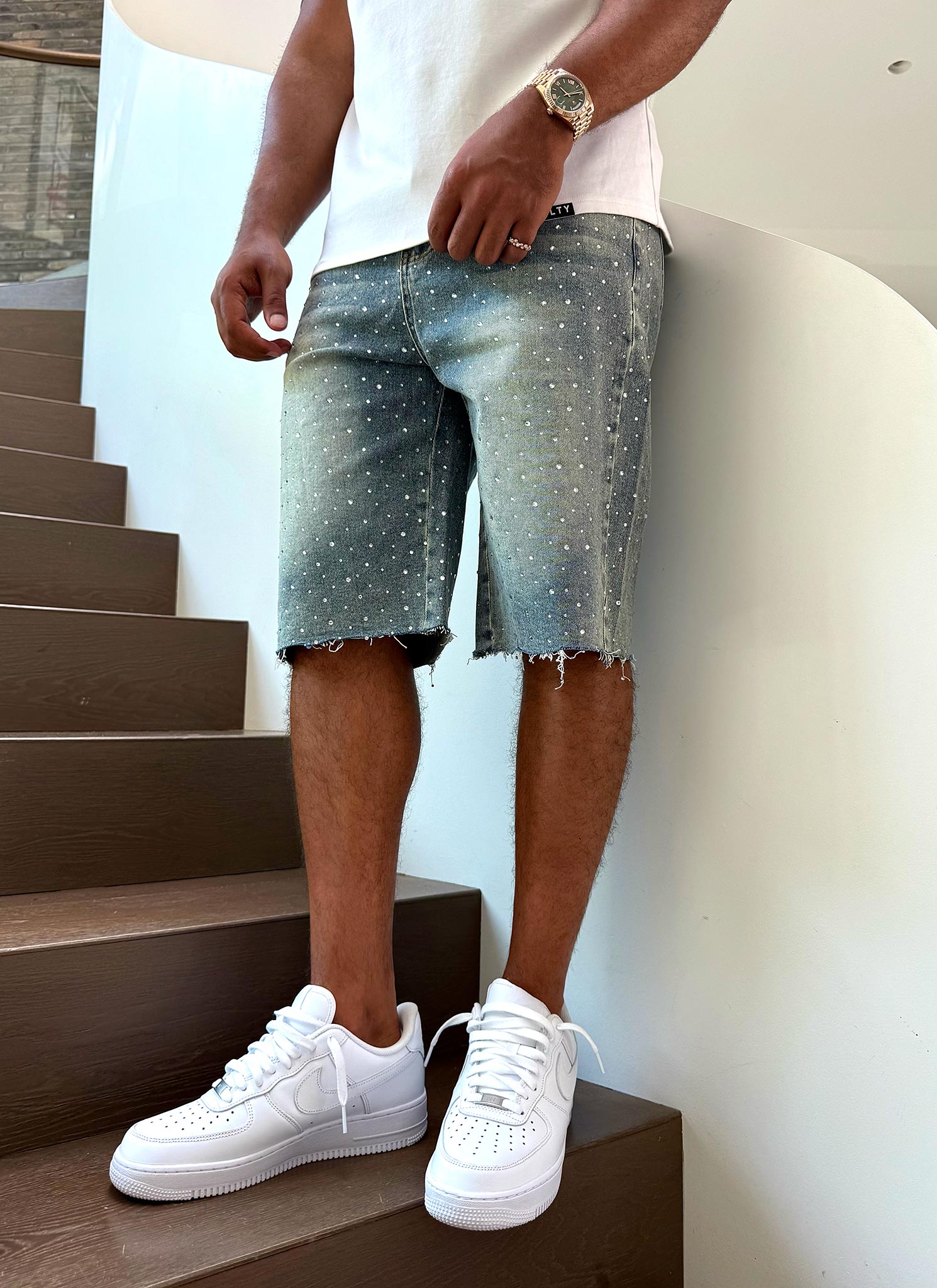 Vintage Flooded VVS Denim Shorts - Blue