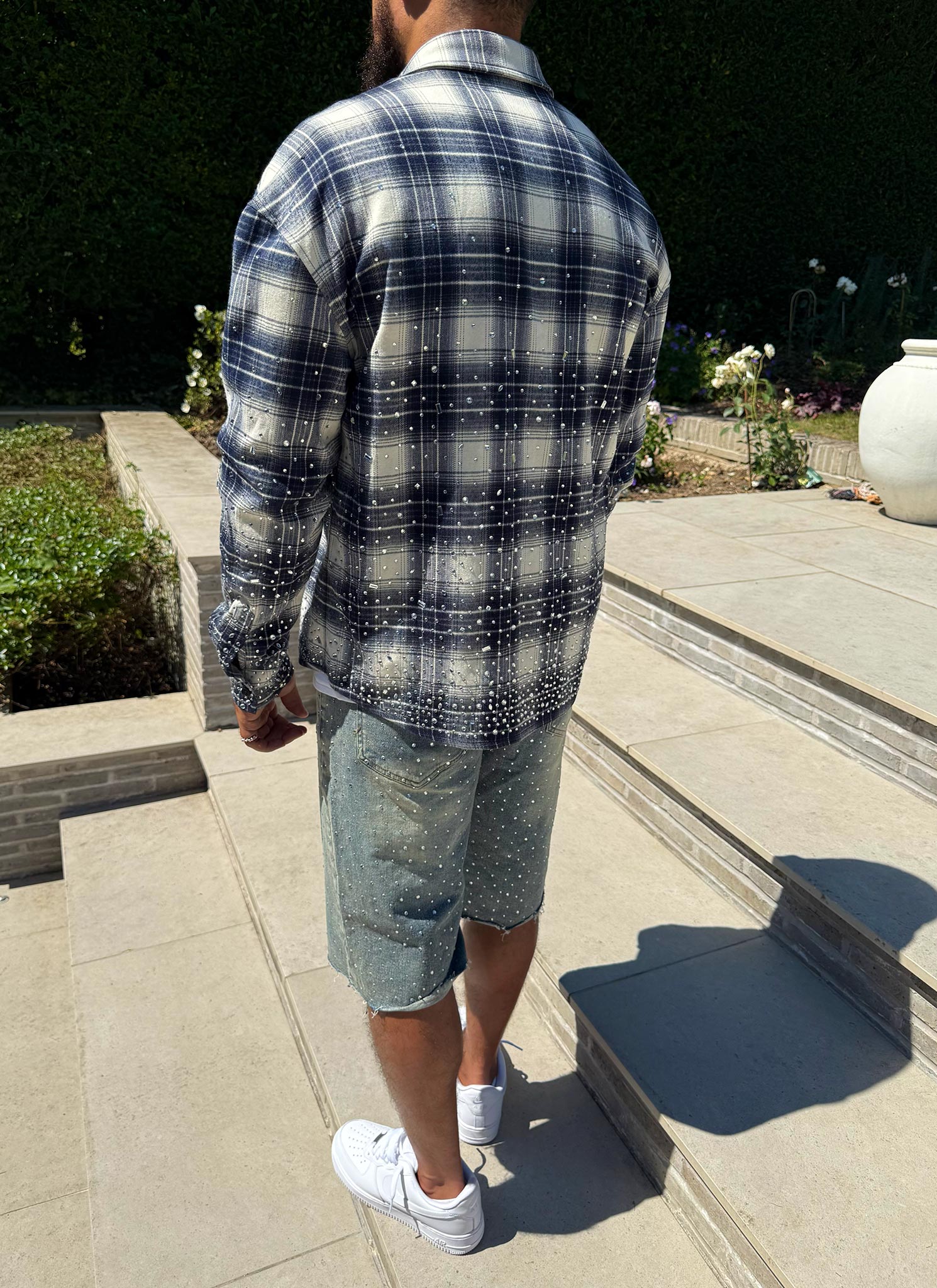 Vintage Flooded VVS Denim Shorts - Blue