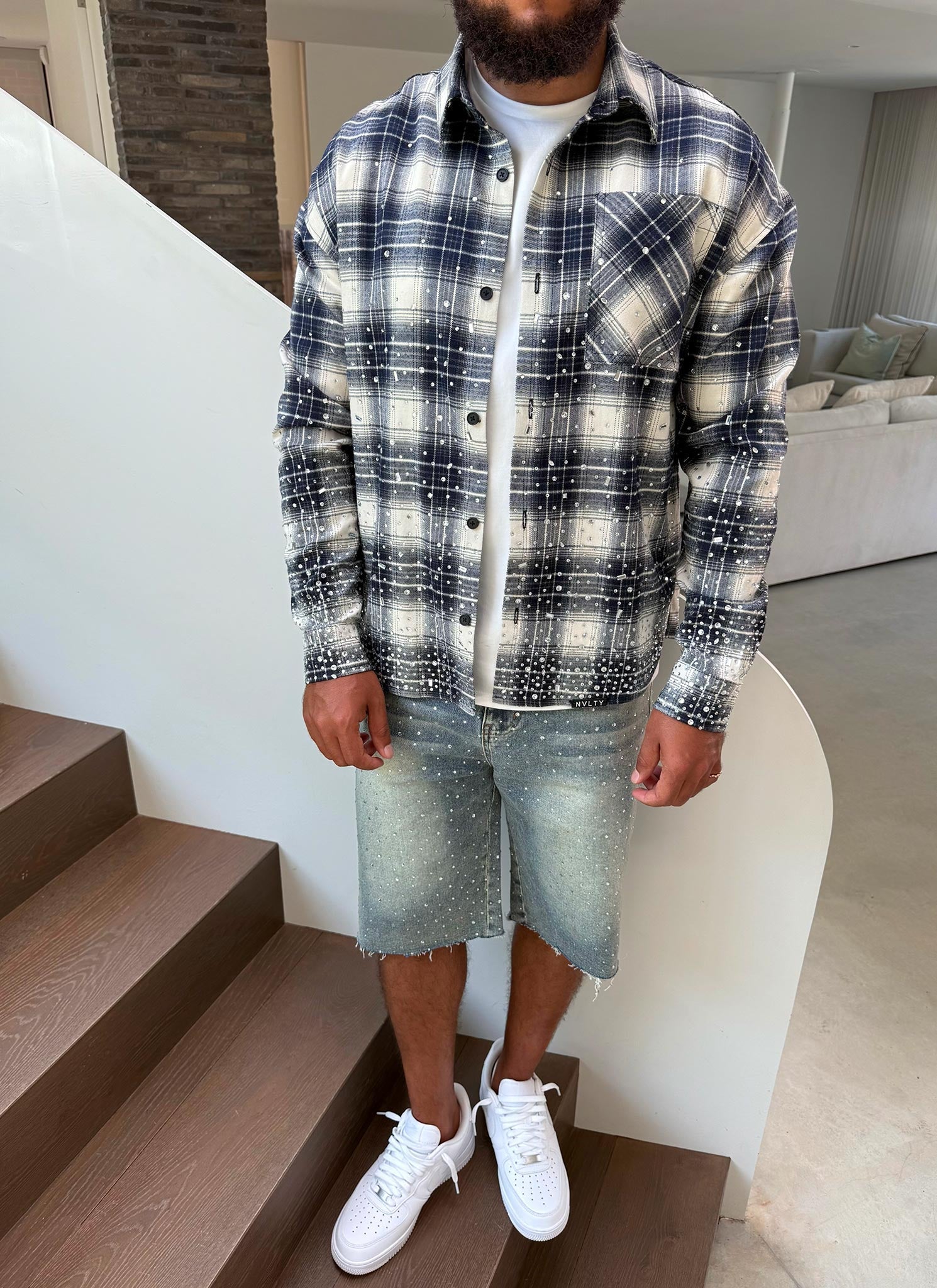 Vintage Flooded VVS Denim Shorts - Blue