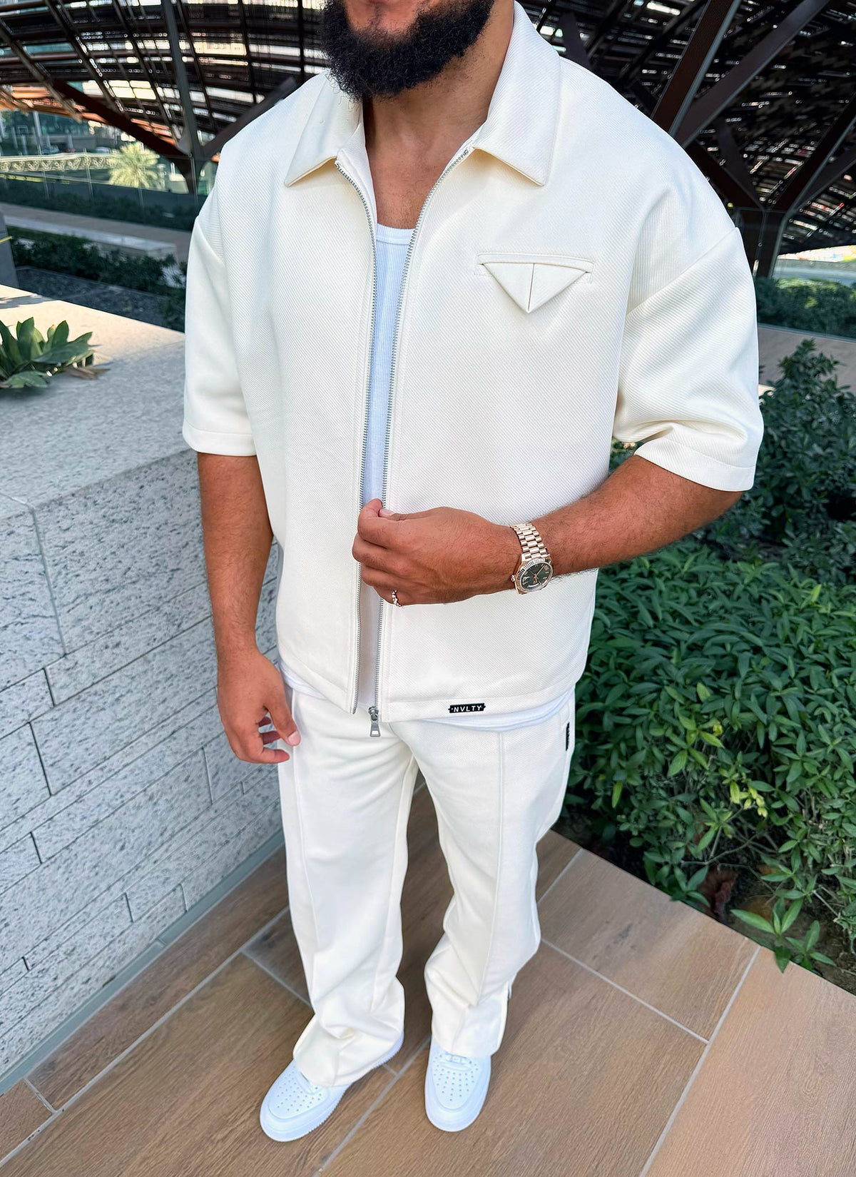 Twill Pleat Pants - Ivory