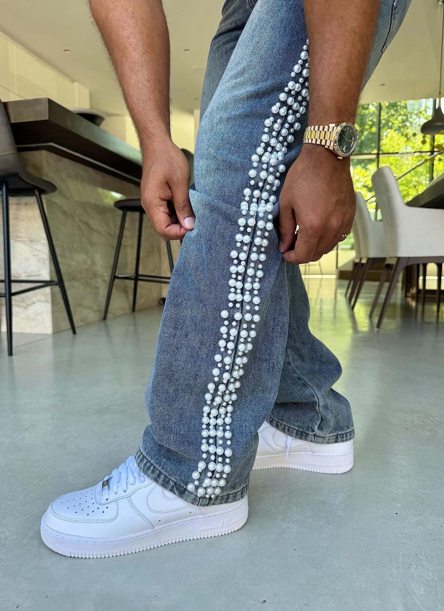 Vintage Pearl Jeans - Blue