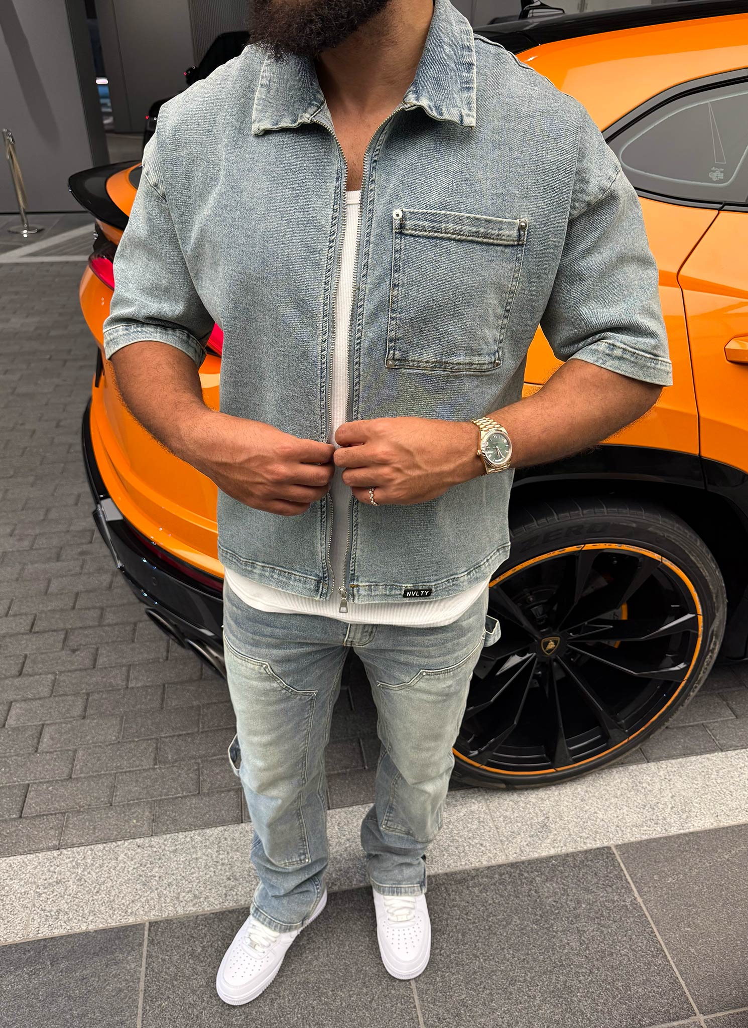 Vintage Rivet Denim Shirt - Blue