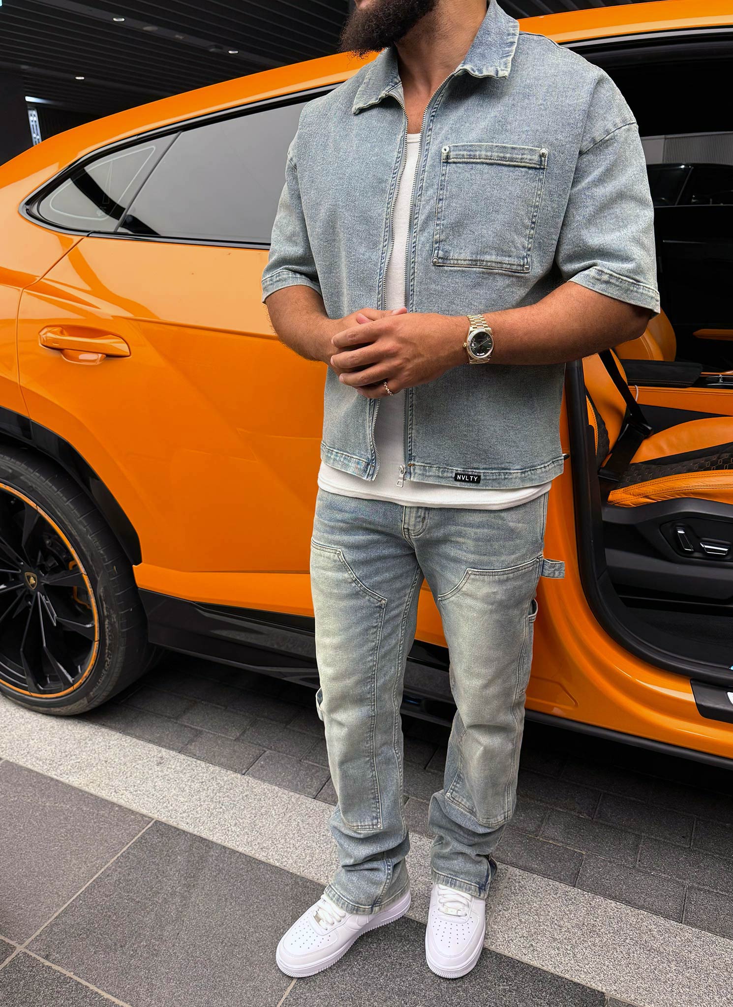 Vintage Rivet Denim Shirt - Blue