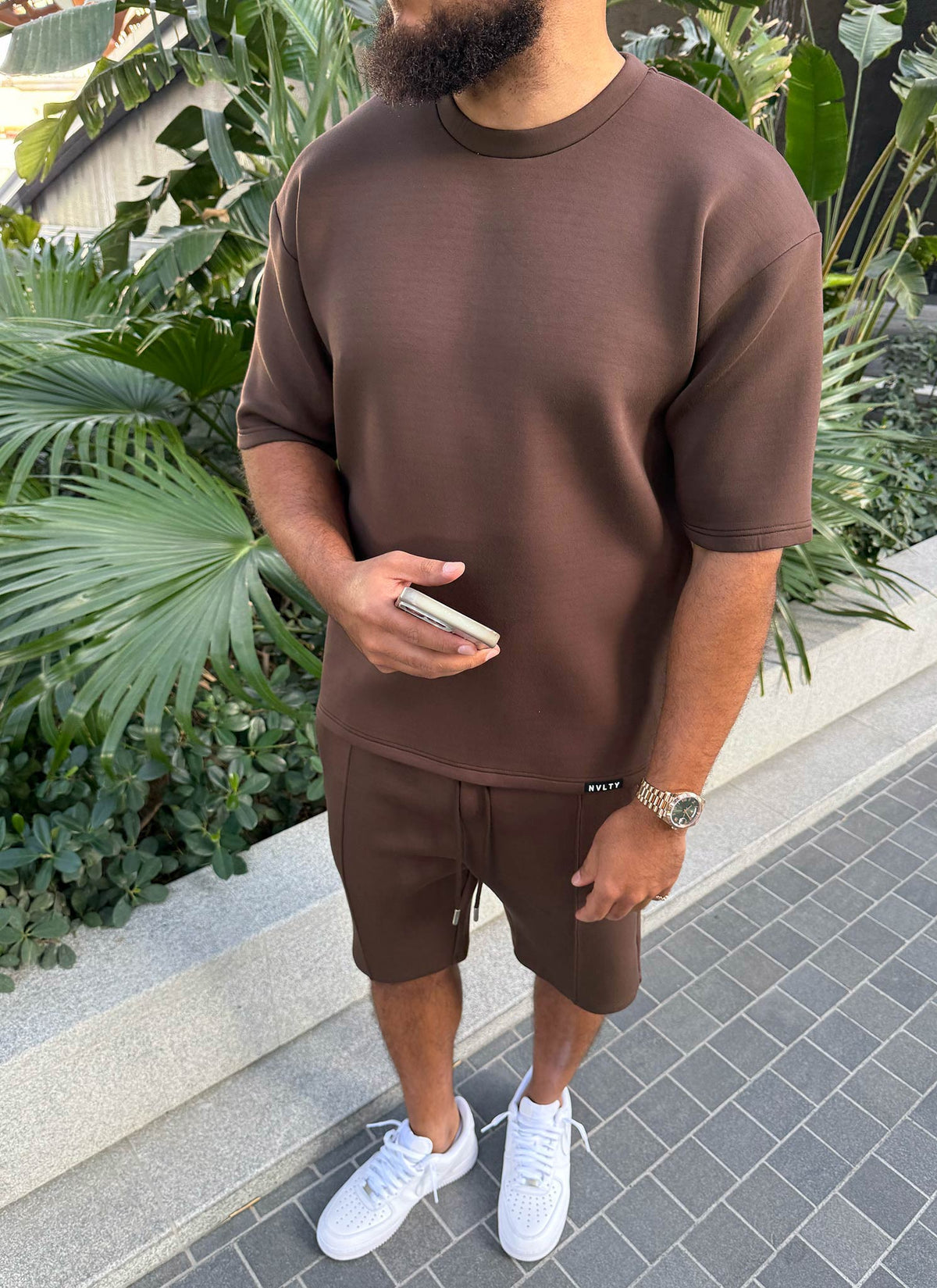 T-shirt structuré Scuba - Marron