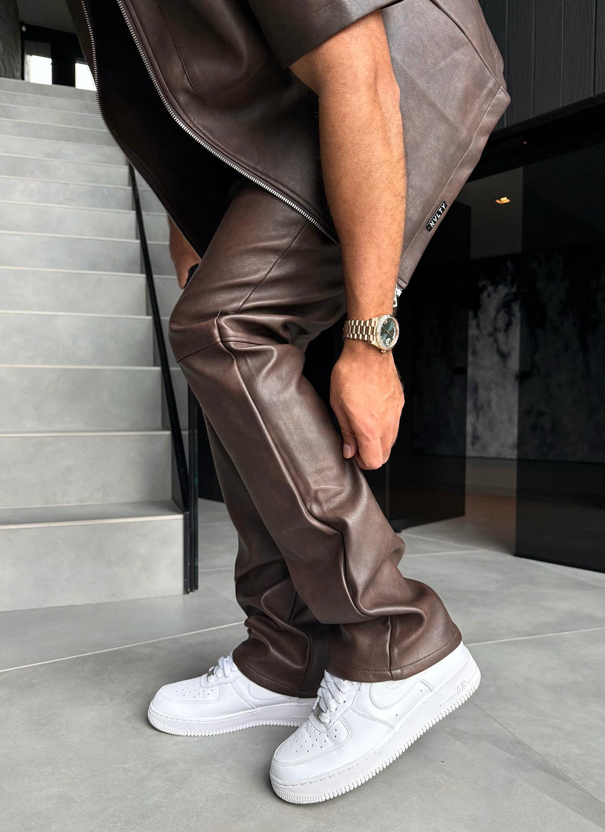 Vintage Heavyweight Leather Pants - Brown