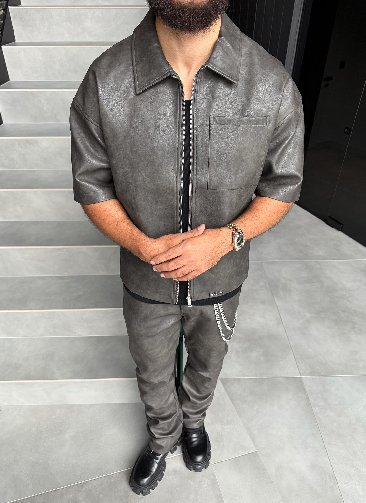 Vintage Heavyweight Leather Pants - Black