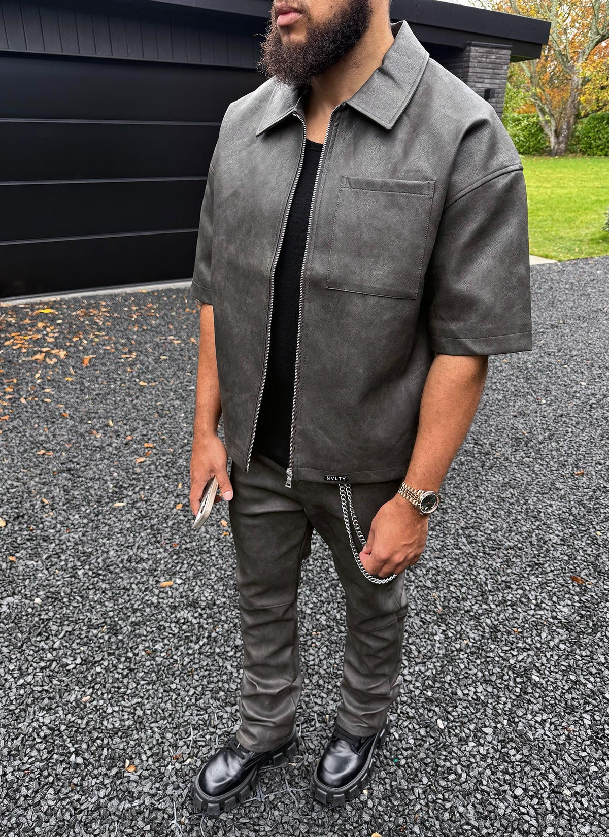 Vintage Heavyweight Leather Pants - Black