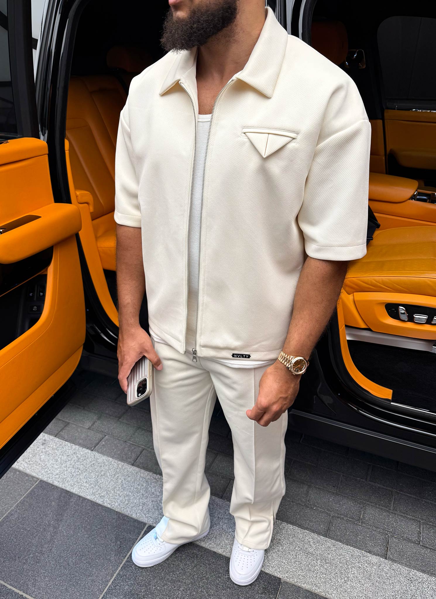 Twill Pleat Pants - Ivory