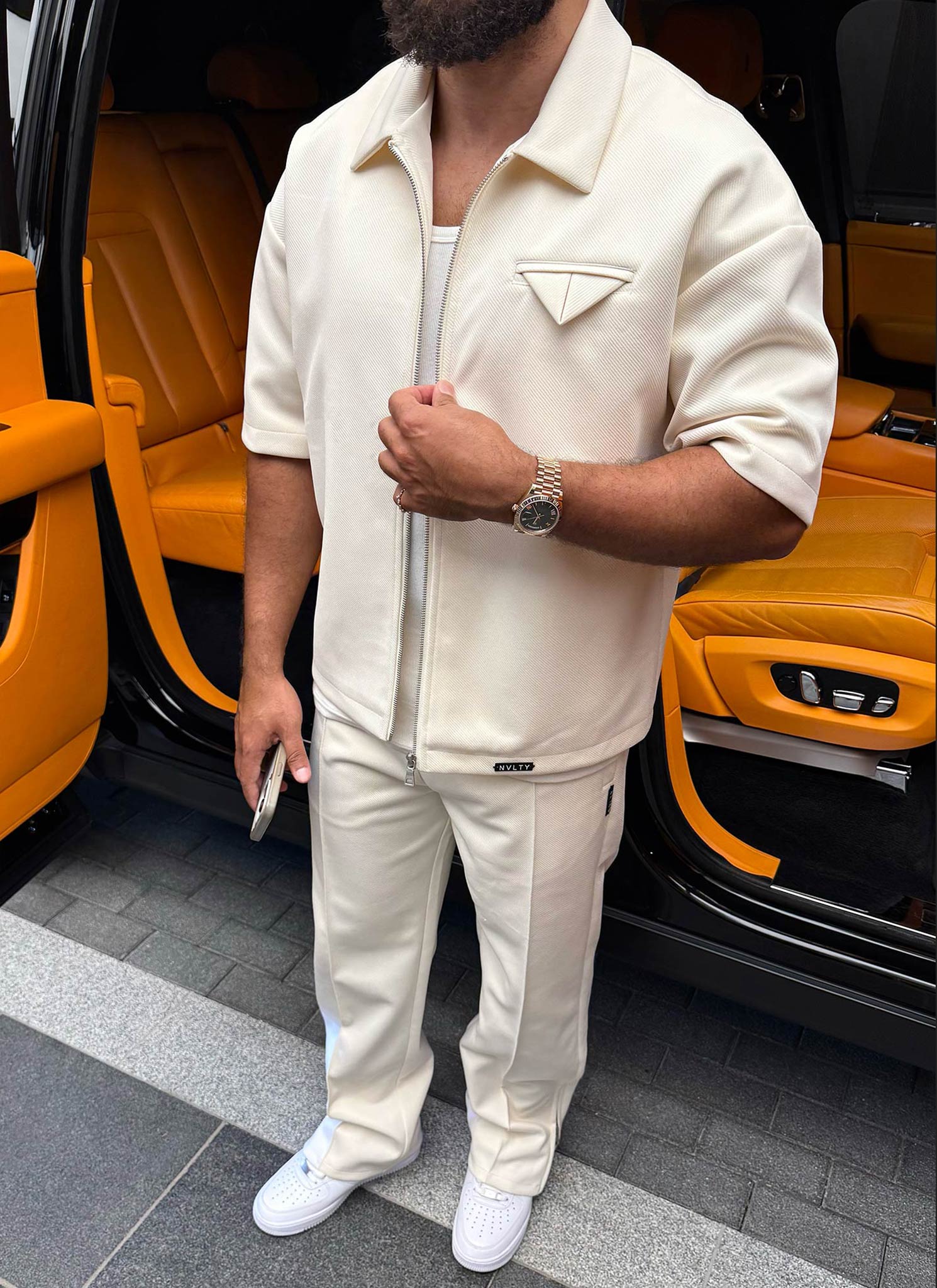 Twill Pocket Square Shirt - Ivory