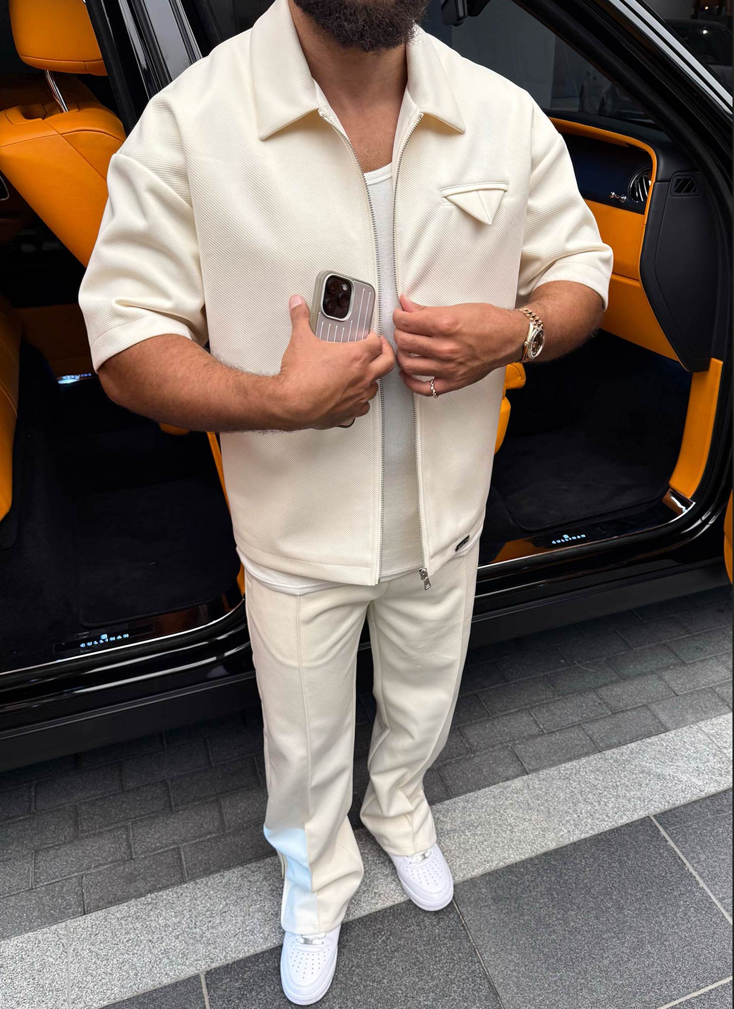 Twill Pocket Square Shirt - Ivory