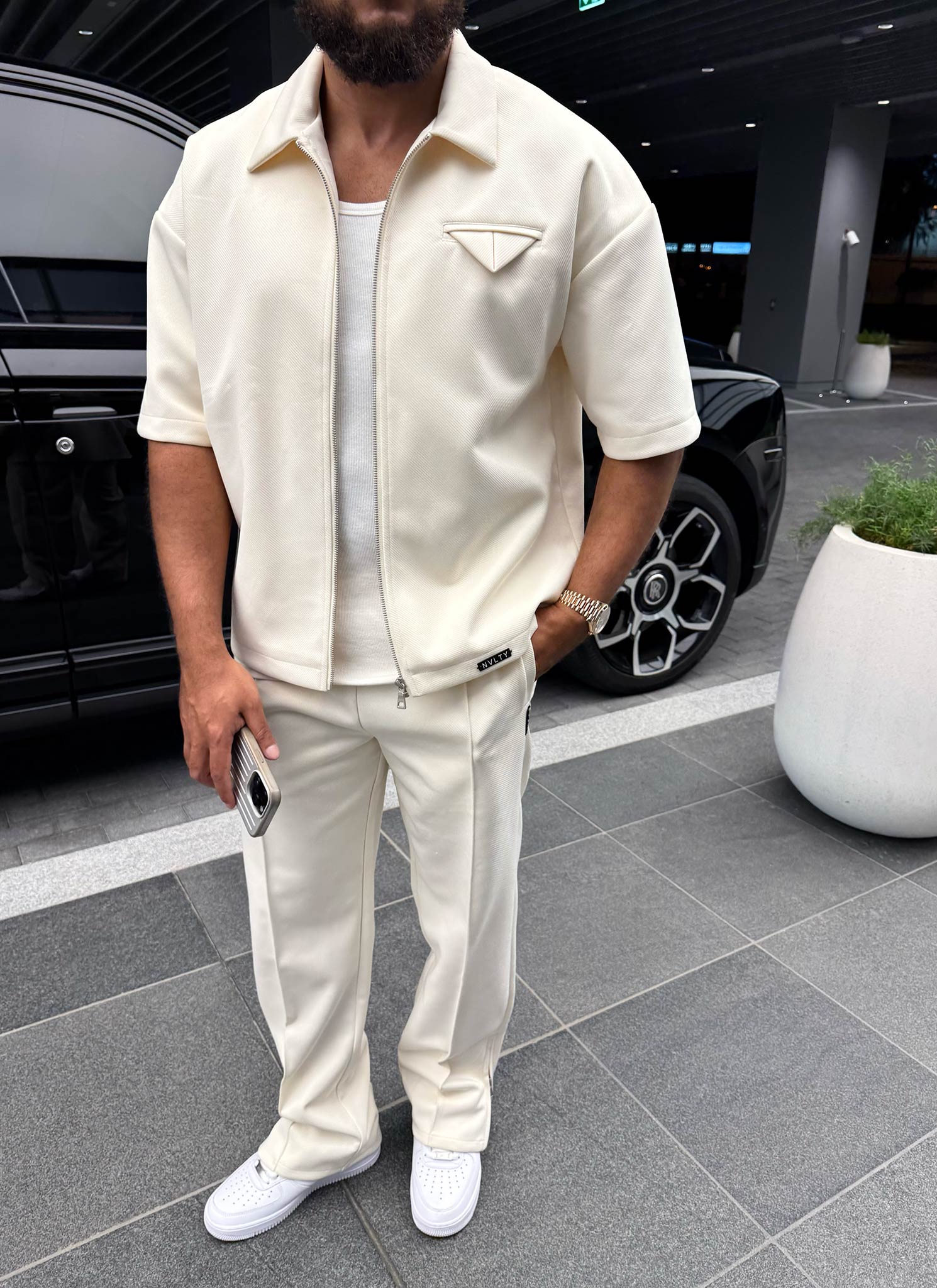 Twill Pleat Pants - Ivory