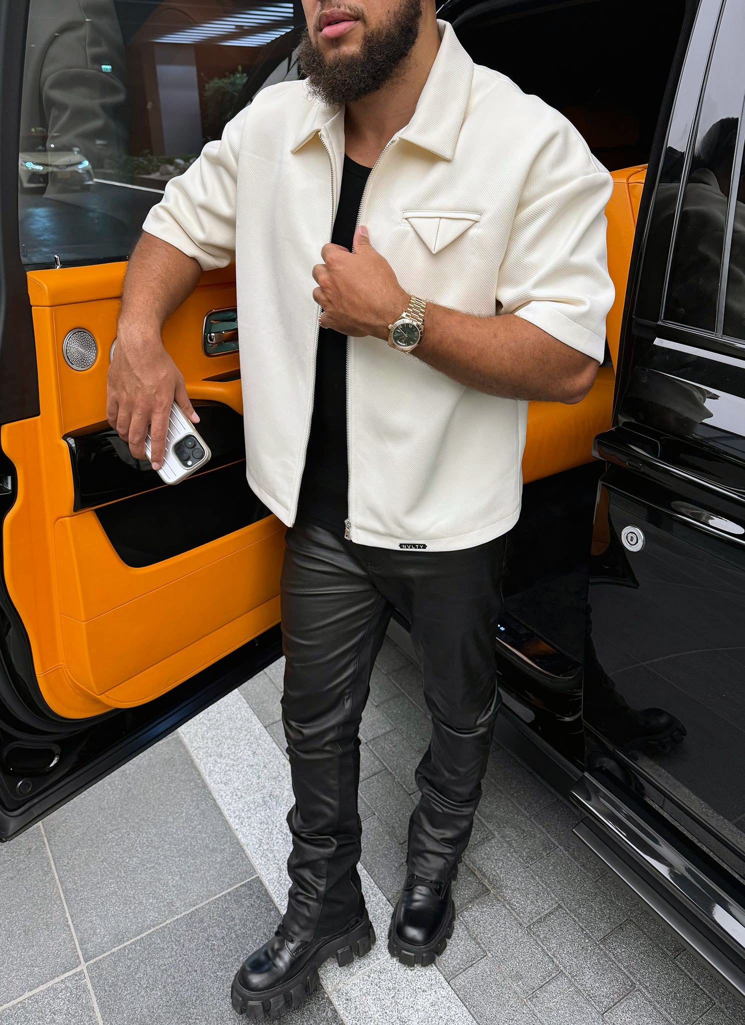 Twill Pocket Square Shirt - Ivory