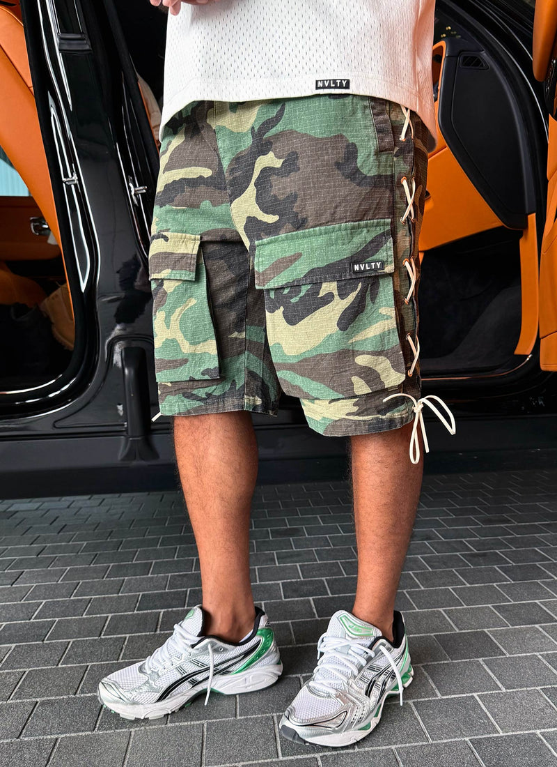 Short cargo vintage en dentelle - Camouflage