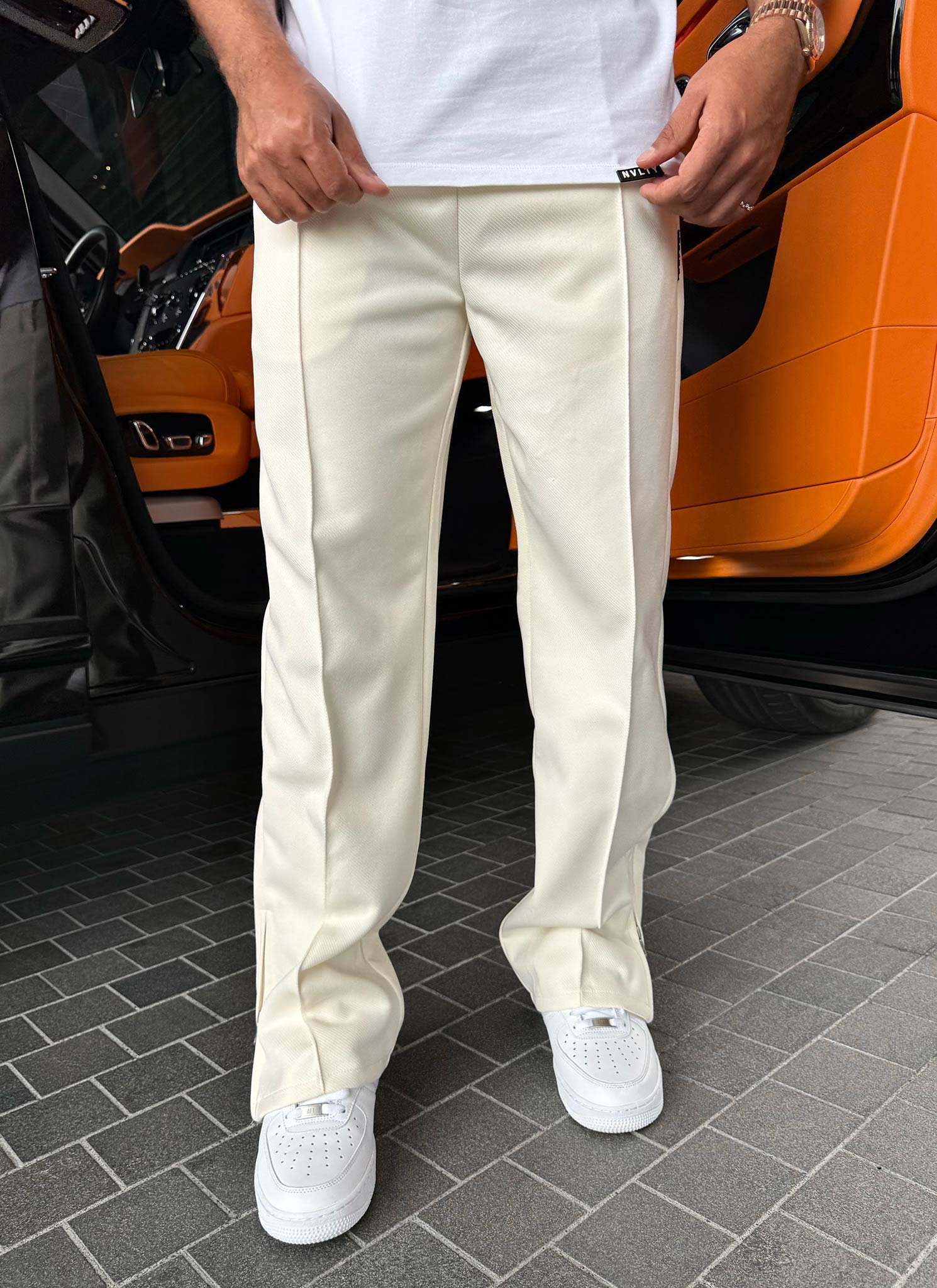 Twill Pleat Pants - Ivory