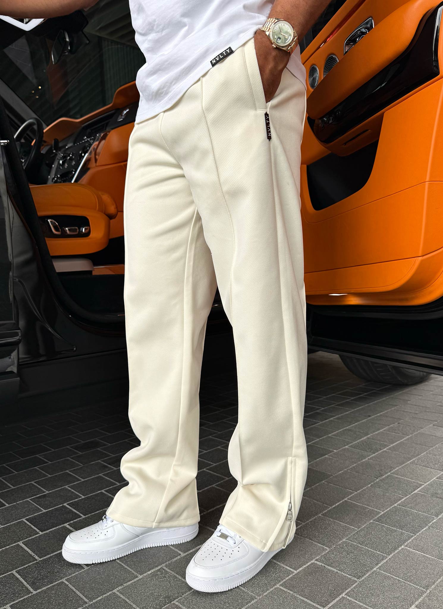 Twill Pleat Pants - Ivory