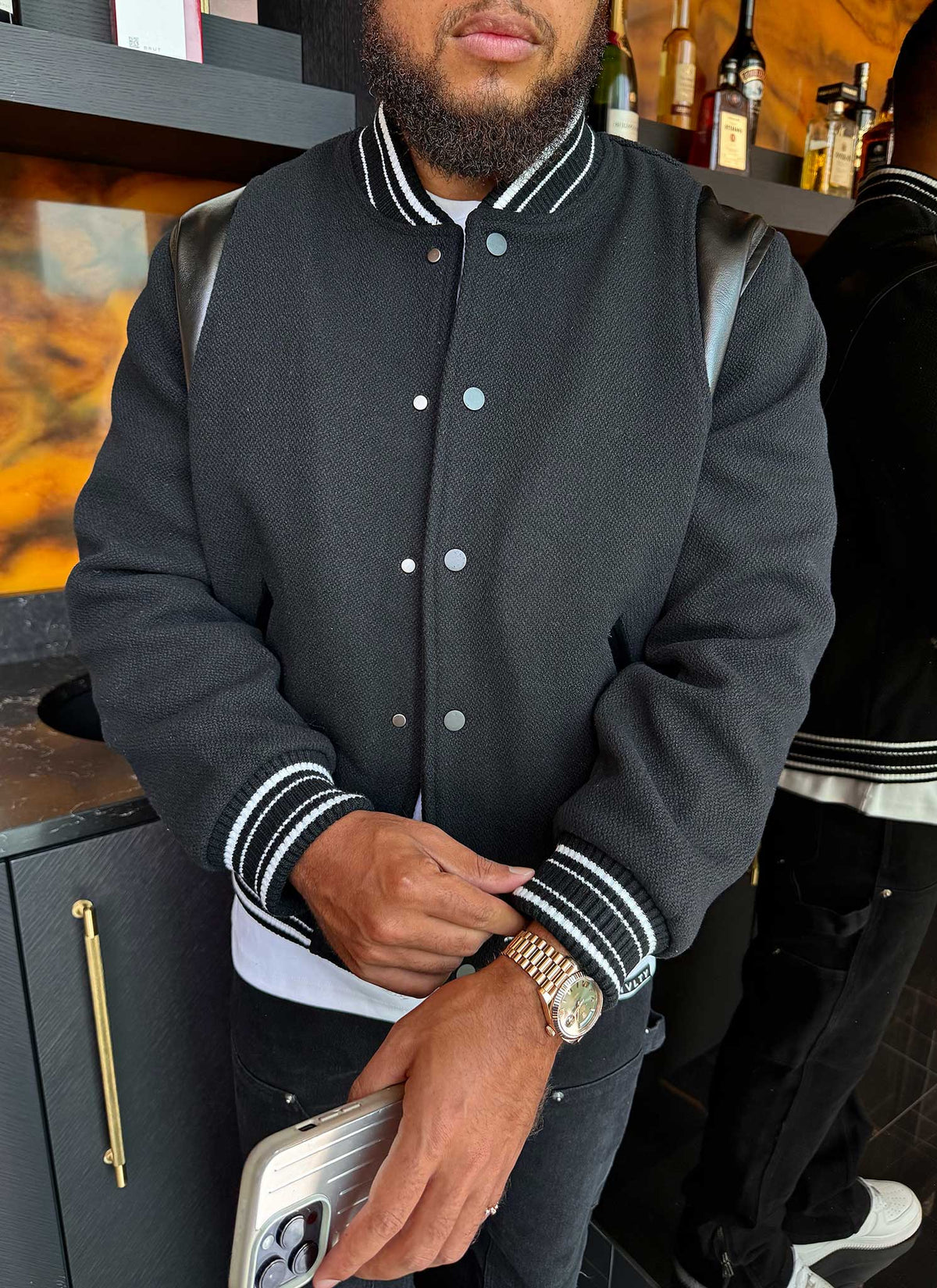 Heavyweight Wool Bomber Jacket - Black