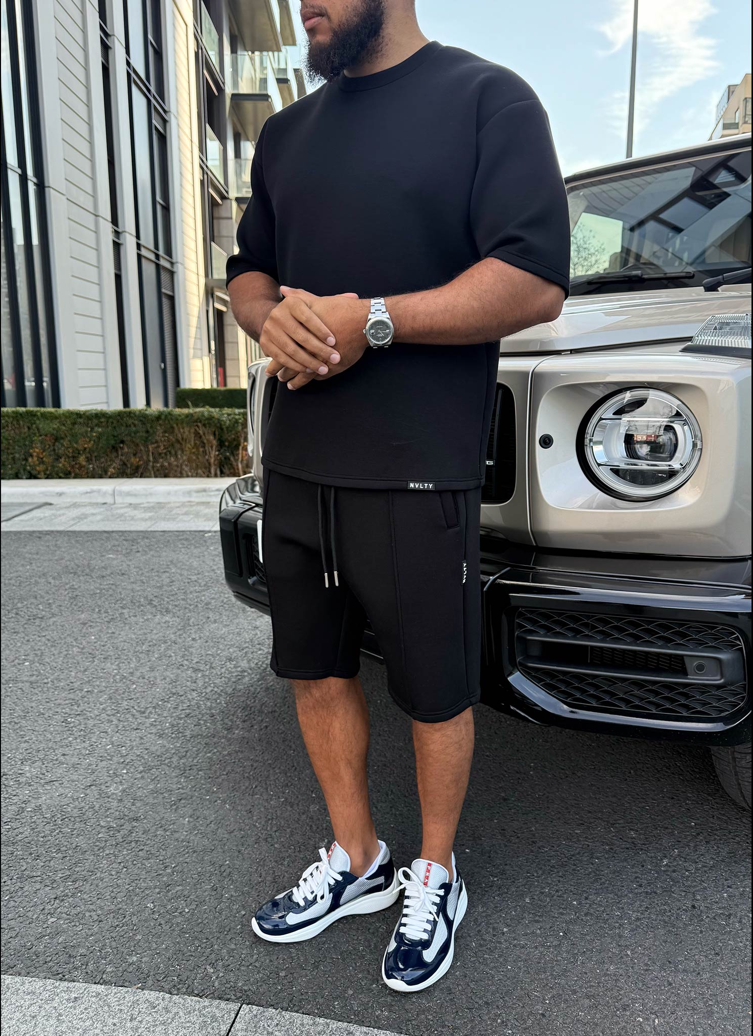 Scuba Structured Shorts - Black