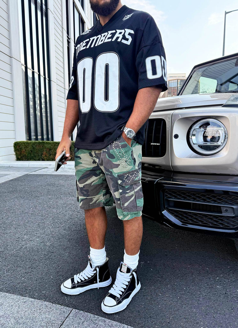Short cargo clouté vintage - Camouflage