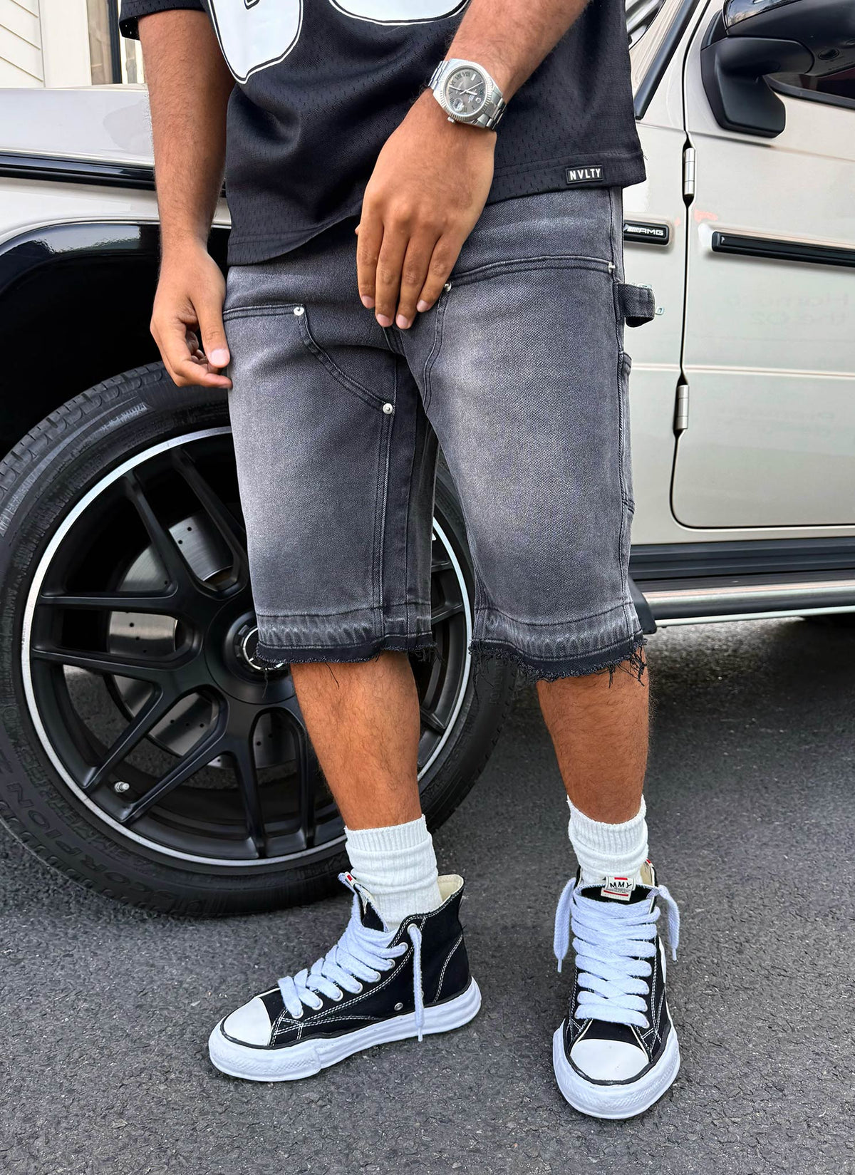 Vintage Carpenter Denim Shorts - Black