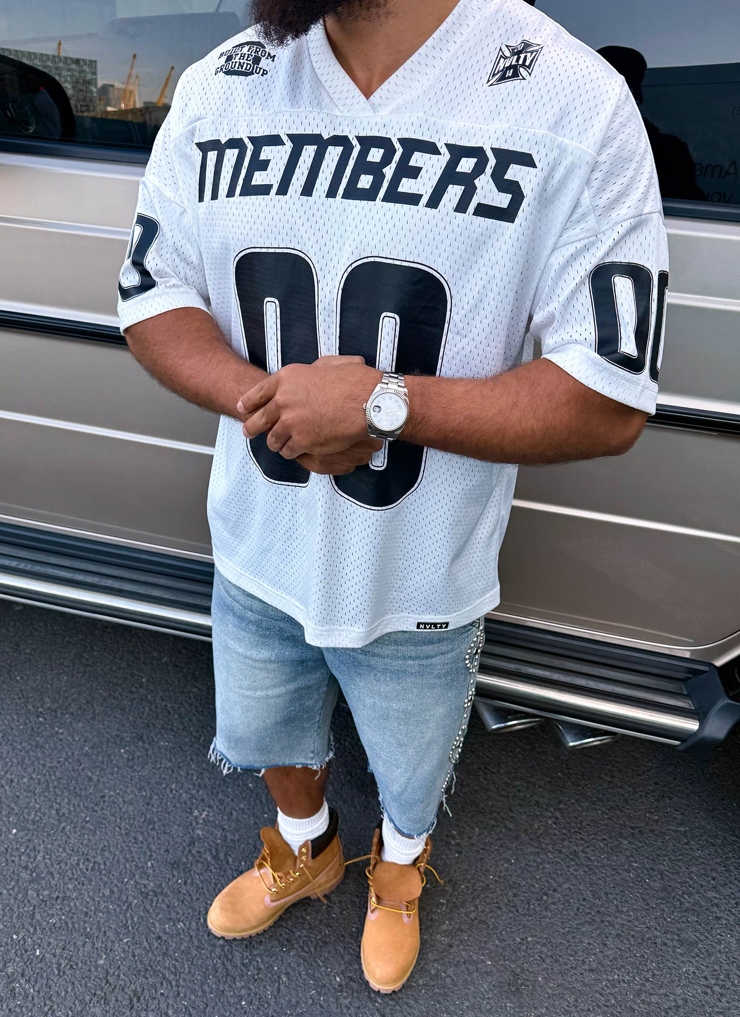 Vintage Studded Denim Shorts - Blue