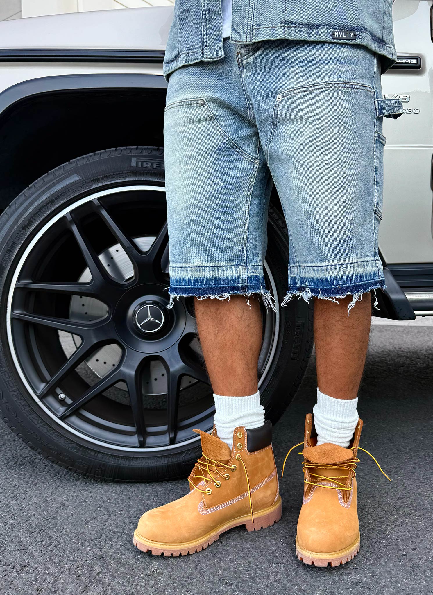 Vintage Carpenter Denim Shorts - Blau