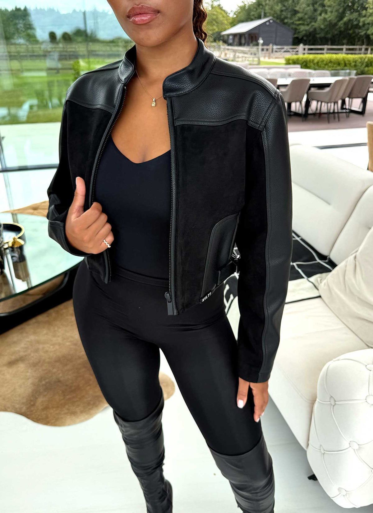 Moto Biker Jacket - Black
