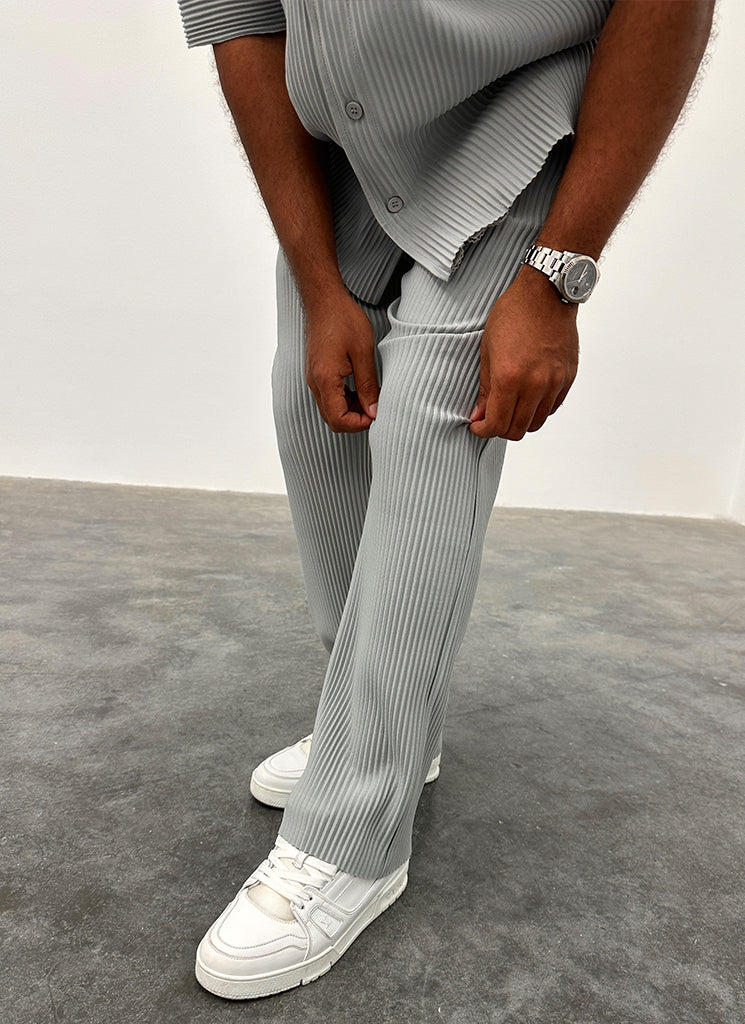 Bundfaltenhose - Grau