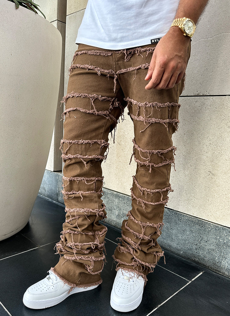 Vintage Flare Thread Jeans - Braun