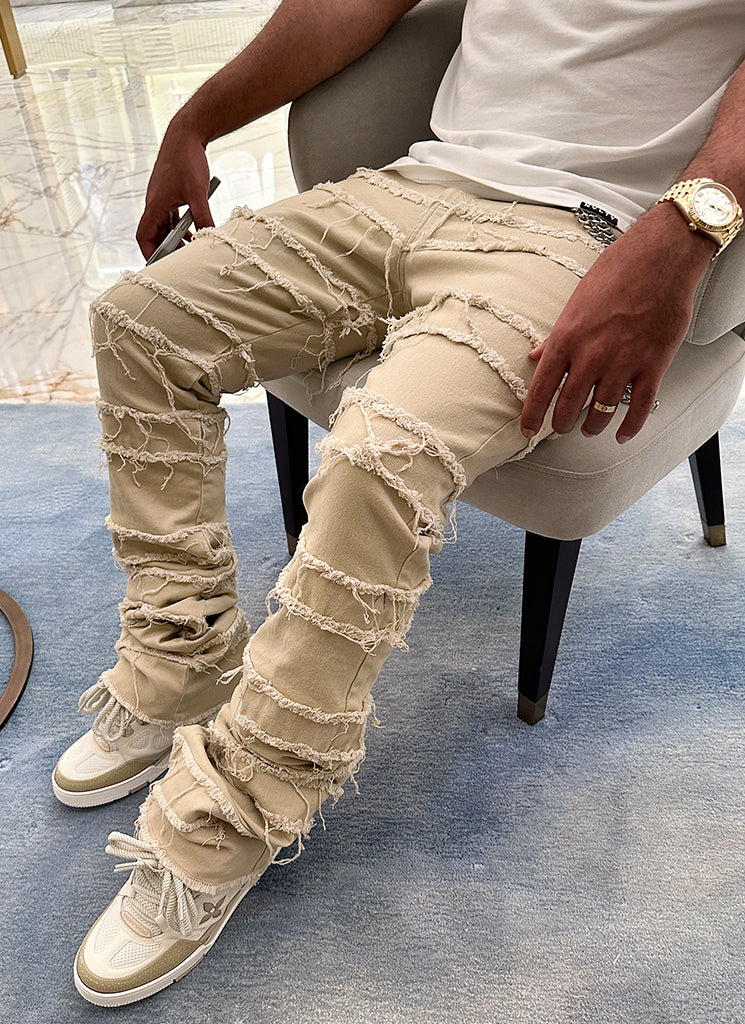 Vintage Flare Thread Jeans - Stein