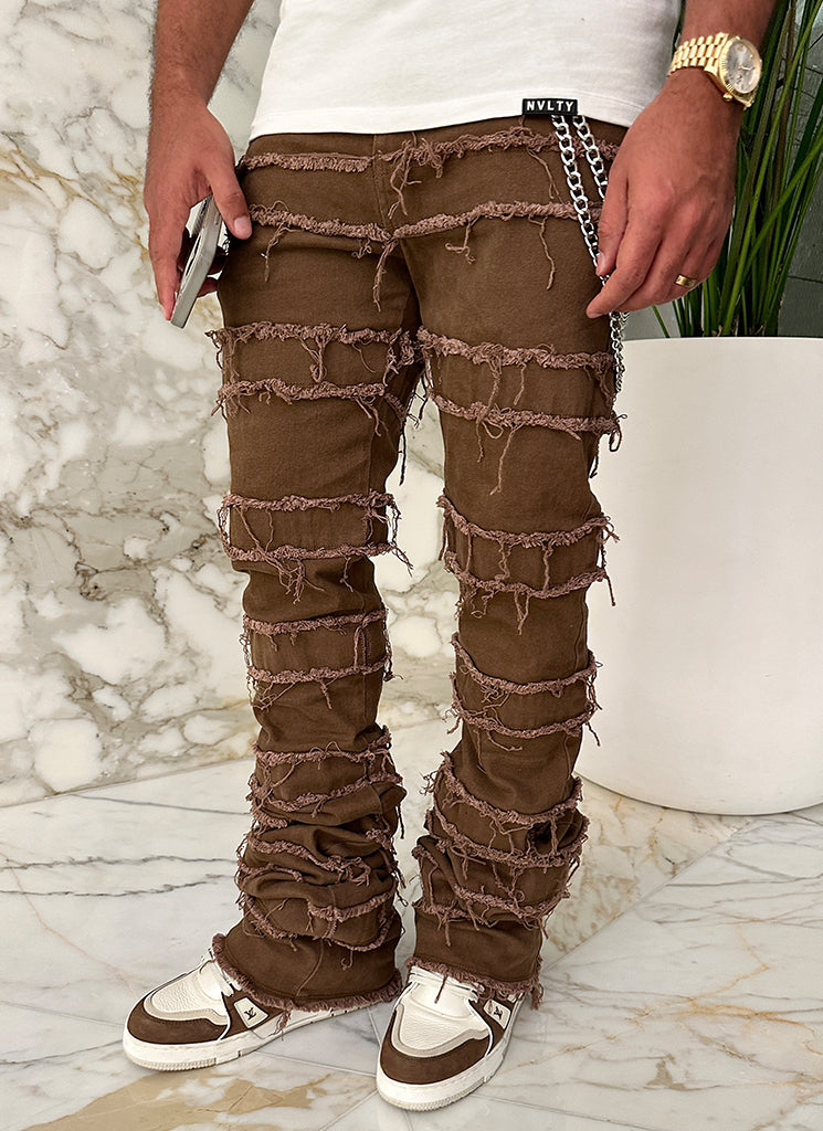 Vintage Flare Thread Jeans - Braun