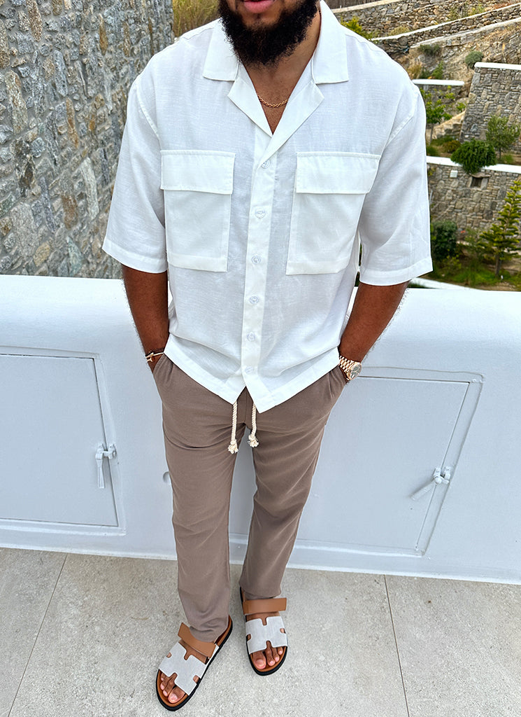 Pantalon en lin - Moka
