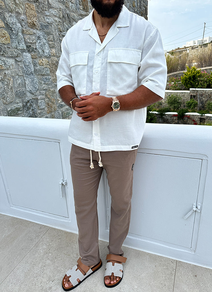 Pantalon en lin - Moka