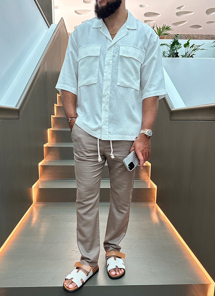 Pantalon en lin - Moka
