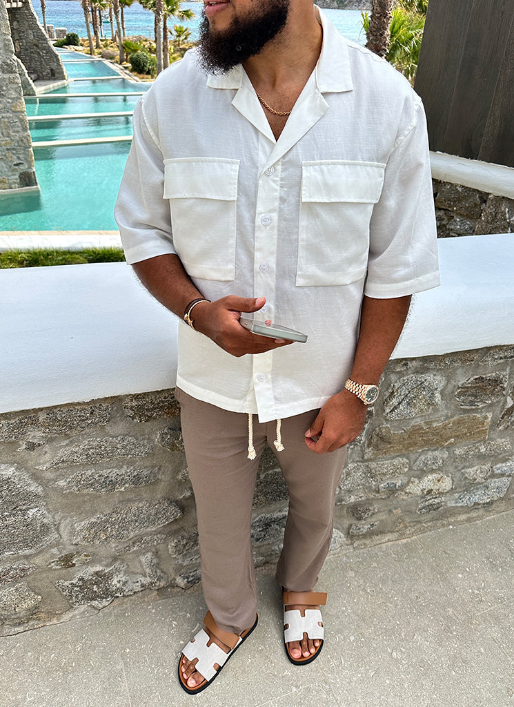 Pantalon en lin - Moka