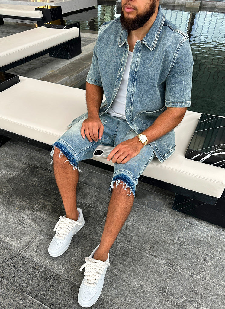 Short en jean vintage Carpenter - Bleu