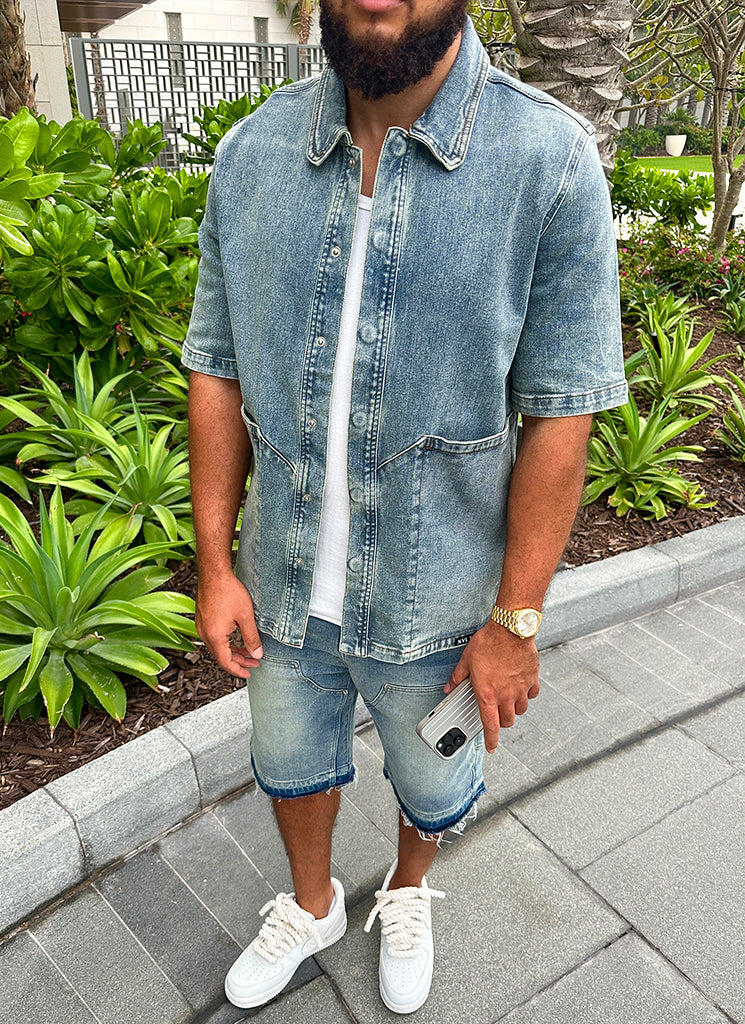 Short en jean vintage Carpenter - Bleu
