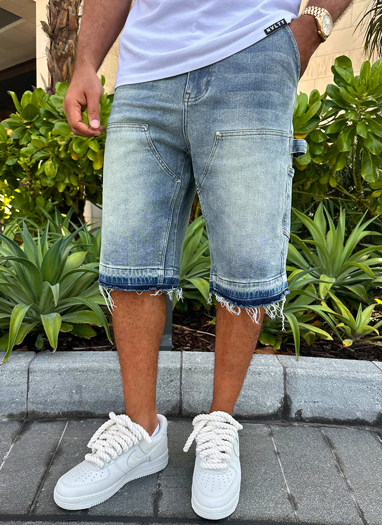 Vintage Carpenter Denim Shorts - Blau