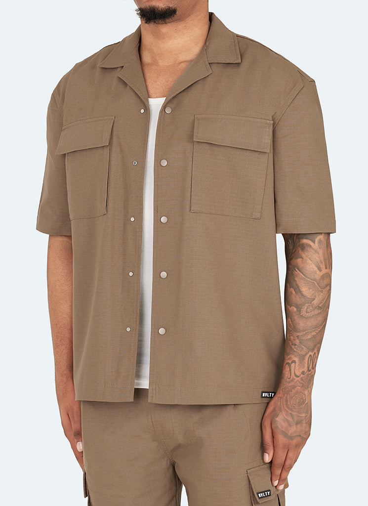 Chemise cargo vintage - Moka